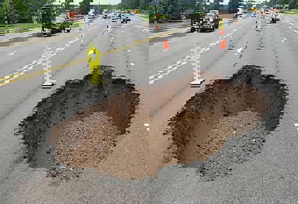 Repair Intensifies of Roadway Sinkholes on Interstate-80 in New Jersey